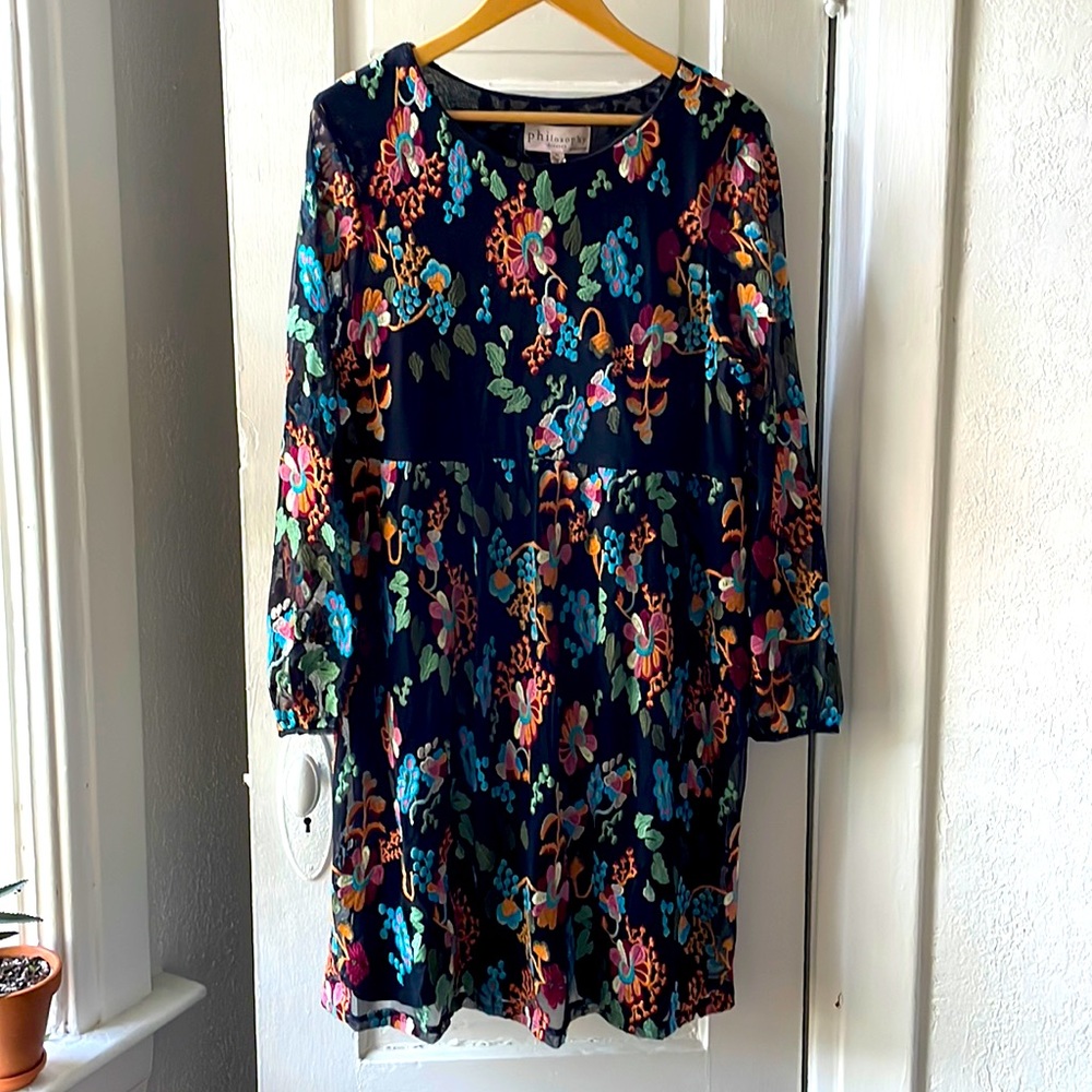 Embroidered mesh party dress by Philosophy